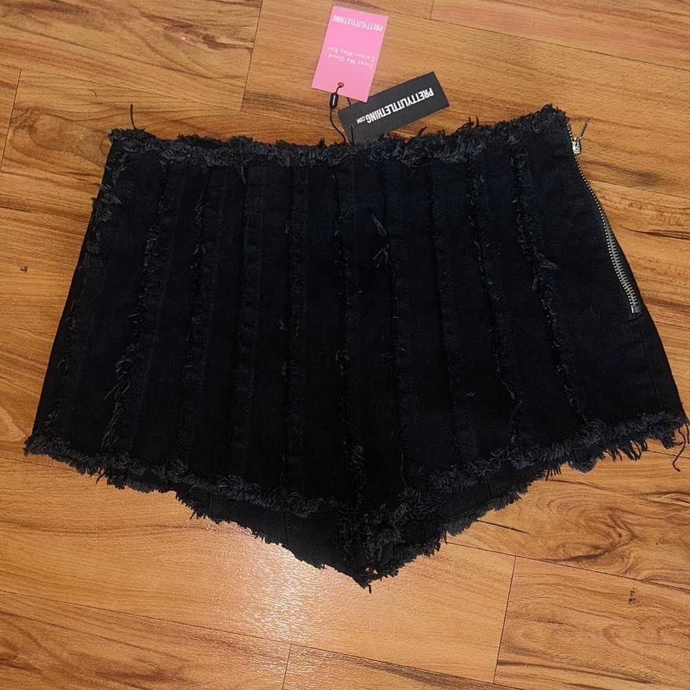 Revolution High Waist Black Frayed Shorts